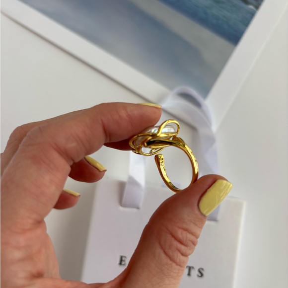 51 PEARL RING GOLD RING Gold plated jewelry - Picture 3 of 5